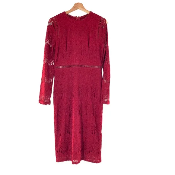 chinese dress ladies malinda ls smocked midi dress- red – Damson Madder main image 1